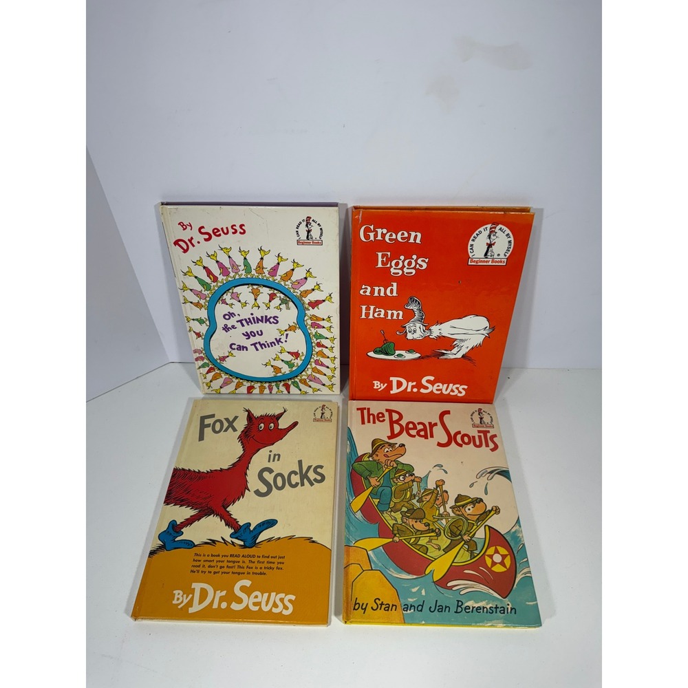 Dr Seuss & Berenstain Bears Beginner Books Hardcover Lot 4 1975 Green Eggs Ham